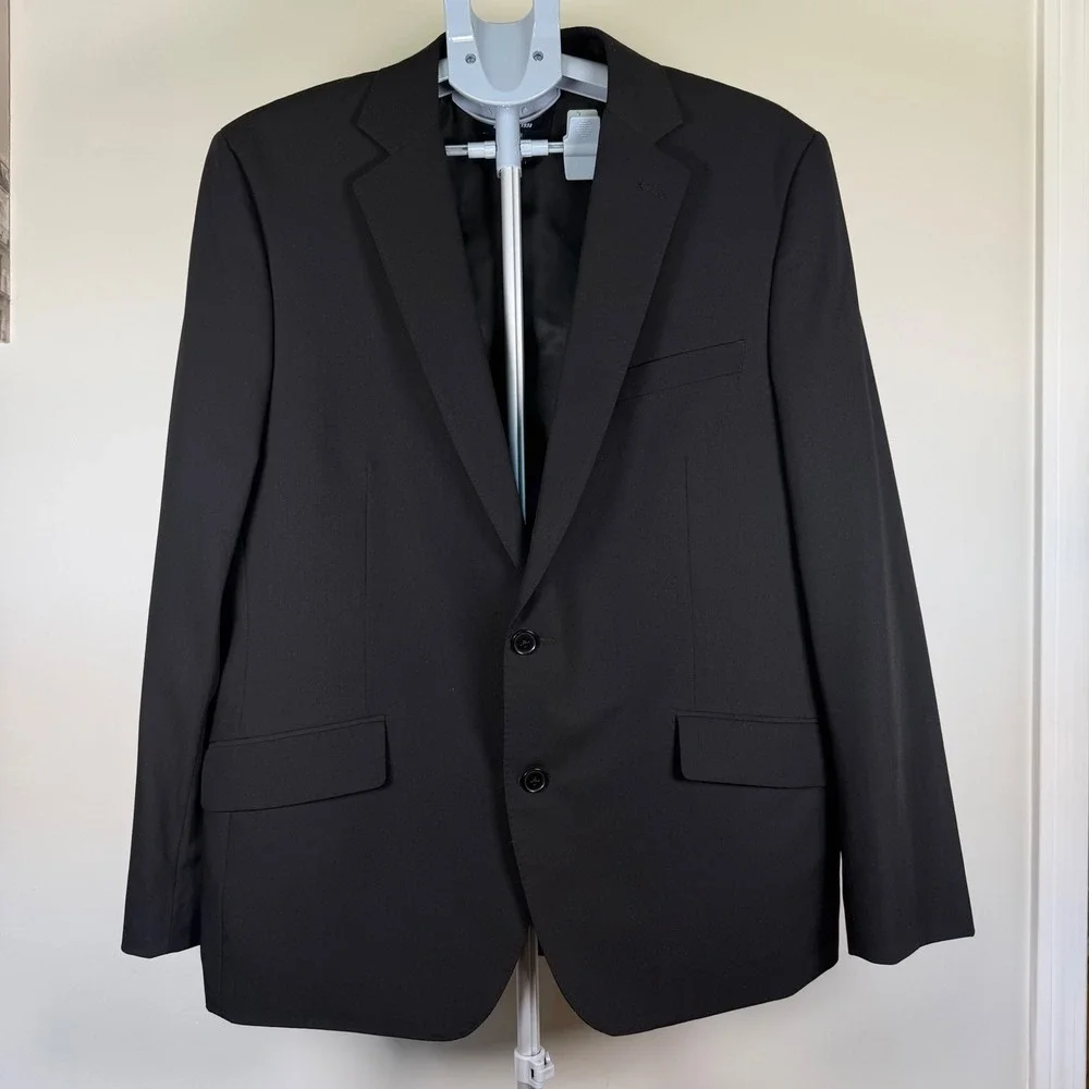 Savile Row Company London Mens Black Two Piece Wedding Suit Set